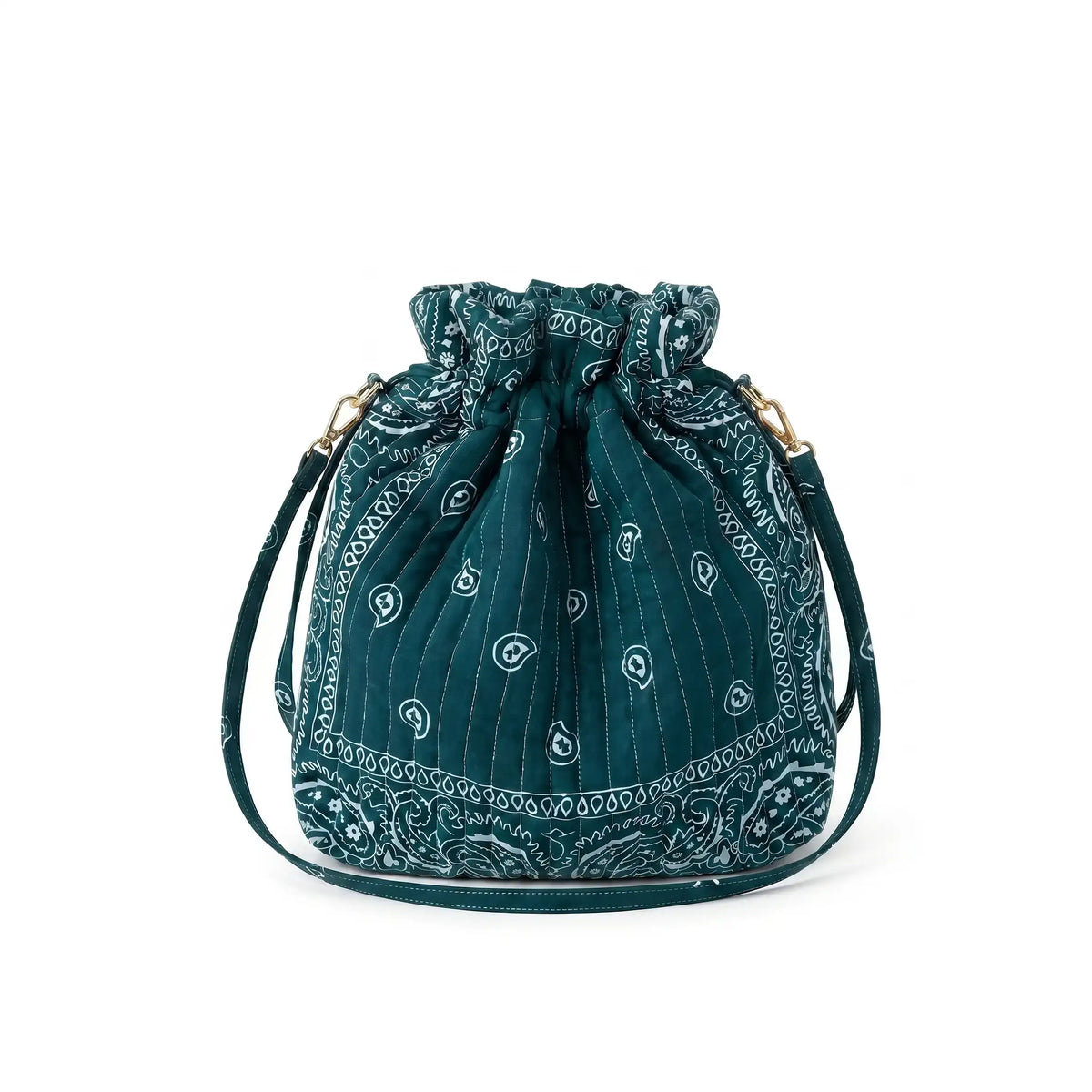 ELA Petrol Green Midi Bucket Bag