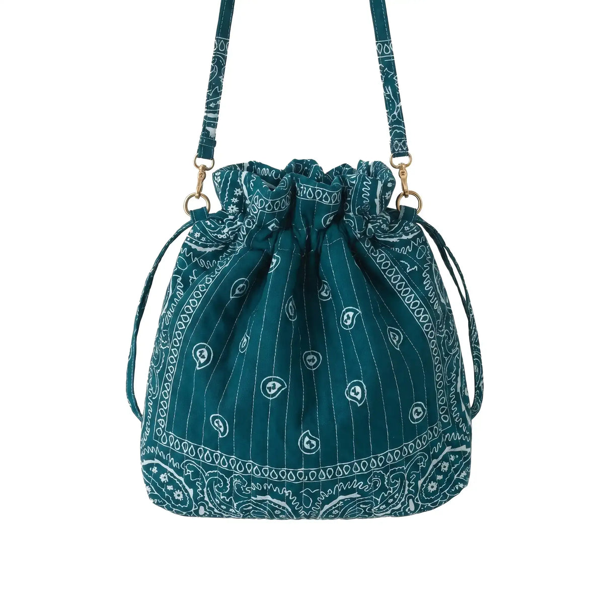 ELA Petrol Green Midi Bucket Bag